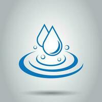 Water drop icon in flat style. Raindrop vector illustration on white background. Droplet water blob business concept.