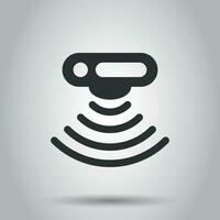 Motion sensor icon in flat style. Sensor waves vector illustration on white background. Security connection business concept.
