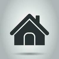 House building icon in flat style. Home apartment vector illustration on white background. House dwelling business concept.