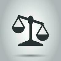 Scale comparison icon in flat style. Balance weight vector illustration on white background. Scale compare business concept.