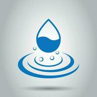 Water drop icon in flat style. Raindrop vector illustration on white background. Droplet water blob business concept.