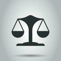 Scale comparison icon in flat style. Balance weight vector illustration on white background. Scale compare business concept.