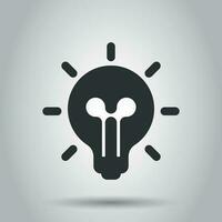 Light bulb icon in flat style. Lightbulb vector illustration on white background. Lamp idea business concept.