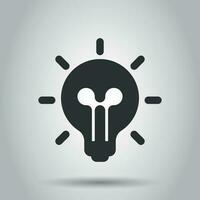 Light bulb icon in flat style. Lightbulb vector illustration on white background. Lamp idea business concept.