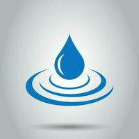 Water drop icon in flat style. Raindrop vector illustration on white background. Droplet water blob business concept.