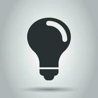 Light bulb icon in flat style. Lightbulb vector illustration on white background. Lamp idea business concept.