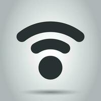 Wifi internet sign icon in flat style. Wi-fi wireless technology vector illustration on white background. Network wifi business concept.
