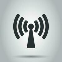 Wifi internet sign icon in flat style. Wi-fi wireless technology vector illustration on white background. Network wifi business concept.