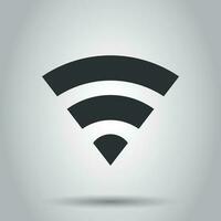 Wifi internet sign icon in flat style. Wi-fi wireless technology vector illustration on white background. Network wifi business concept.
