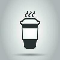 café, té taza icono en plano estilo. café jarra vector ilustración en blanco antecedentes. bebida negocio concepto.