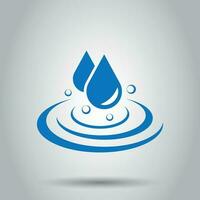 Water drop icon in flat style. Raindrop vector illustration on white background. Droplet water blob business concept.