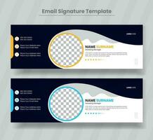 Corporate Modern Email Signature Design template.Modern Business Email signature design templates vector with author photo place. Email signature template design with green color.