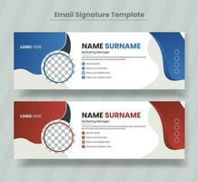 Corporate Modern Email Signature Design template.Modern Business Email signature design templates vector with author photo place. Email signature template design with green color.