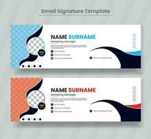 Corporate Modern Email Signature Design template.Modern Business Email signature design templates vector with author photo place. Email signature template design with green color.