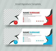 Corporate Modern Email Signature Design template.Modern Business Email signature design templates vector with author photo place. Email signature template design with green color.