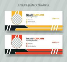 Corporate Modern Email Signature Design template.Modern Business Email signature design templates vector with author photo place. Email signature template design with green color.