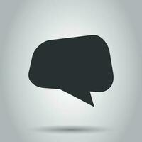 Blank empty speech bubble vector icon in flat style. Dialogue box on white background. Speech message business concept.