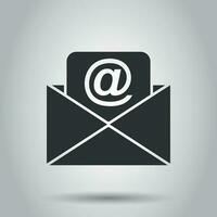 Mail envelope icon in flat style. Email message vector illustration on white background. Mailbox e-mail business concept.
