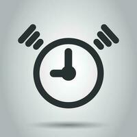 Clock timer icon in flat style. Time alarm illustration on white background. Stopwatch clock business concept. vector