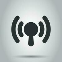 Wifi internet sign icon in flat style. Wi-fi wireless technology vector illustration on white background. Network wifi business concept.