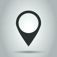 Pin map icon in flat style. Gps navigation vector illustration on white background. Target destination business concept.
