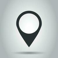 Pin map icon in flat style. Gps navigation vector illustration on white background. Target destination business concept.