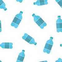 Water bottle icon seamless pattern background. Plastic soda bottle vector illustration. Liquid water symbol pattern.