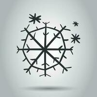 Hand drawn snowflake vector icon. Snow flake sketch doodle illustration. Handdrawn winter christmas concept.