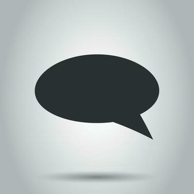 Blank empty speech bubble vector icon in flat style. Dialogue box on white background. Speech message business concept.