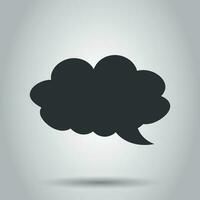 Blank empty speech bubble vector icon in flat style. Dialogue box on white background. Speech message business concept.