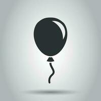 Air balloon flat vector icon. Birthday baloon illustration on white background. Balloon business concept.