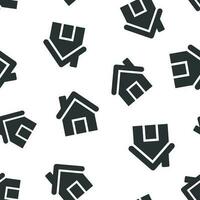 House building icon seamless pattern background. Home apartment vector illustration. House dwelling symbol pattern.