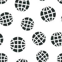 Earth planet icon seamless pattern background. Globe geographic vector illustration. Global communication symbol pattern.