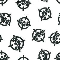 Target audience icon seamless pattern background. Focus on people vector illustration. Human resources symbol pattern.