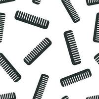 Hair brush icon seamless pattern background. Comb accessory vector illustration. Hairbrush symbol pattern.