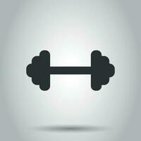 Dumbbell fitness gym in flat style. Barbell illustration on white background. Bodybuilding sport concept. vector