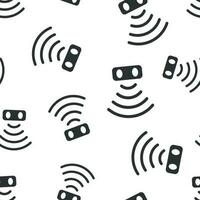 Motion sensor icon seamless pattern background. Sensor waves vector illustration. Security connection symbol pattern.