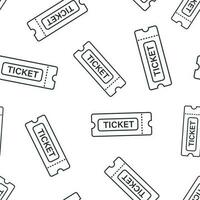 Cinema ticket icon seamless pattern background. Admit one coupon entrance vector illustration. Ticket symbol pattern.