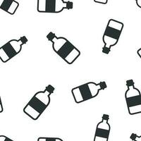 Water bottle icon seamless pattern background. Plastic soda bottle vector illustration. Liquid water symbol pattern.