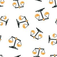 Scale comparison icon seamless pattern background. Balance weight vector illustration. Scale compare symbol pattern.