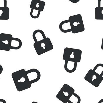Padlock icon seamless pattern background. Business concept vector illustration. Lock, unlock security symbol pattern.