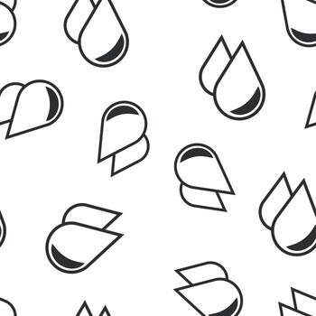 Water drop icon seamless pattern background. Raindrop vector illustration. Droplet water blob symbol pattern.