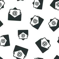 Mail envelope icon seamless pattern background. Email message vector illustration. Mailbox e-mail symbol pattern.