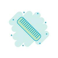 Hair brush icon in comic style. Comb accessory vector cartoon illustration pictogram. Hairbrush business concept splash effect.