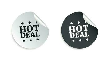 Hot deal sticker. Business sale tag label vector illustration on white background.