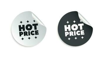 Hot price sticker. Business sale tag label vector illustration on white background.