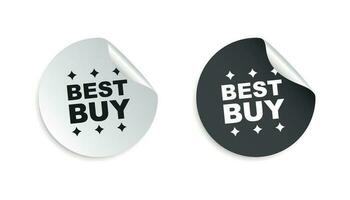 Best buy sticker. Business sale tag label vector illustration on white background.