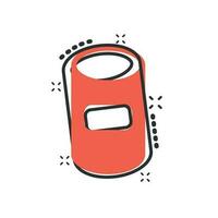 Trash bin garbage icon in comic style. Trash bucket vector cartoon illustration pictogram. Garbage basket business concept splash effect.