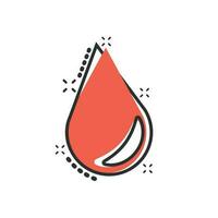 Water drop icon in comic style. Raindrop vector cartoon illustration pictogram. Droplet water blob business concept splash effect.