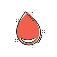 Water drop icon in comic style. Raindrop vector cartoon illustration pictogram. Droplet water blob business concept splash effect.